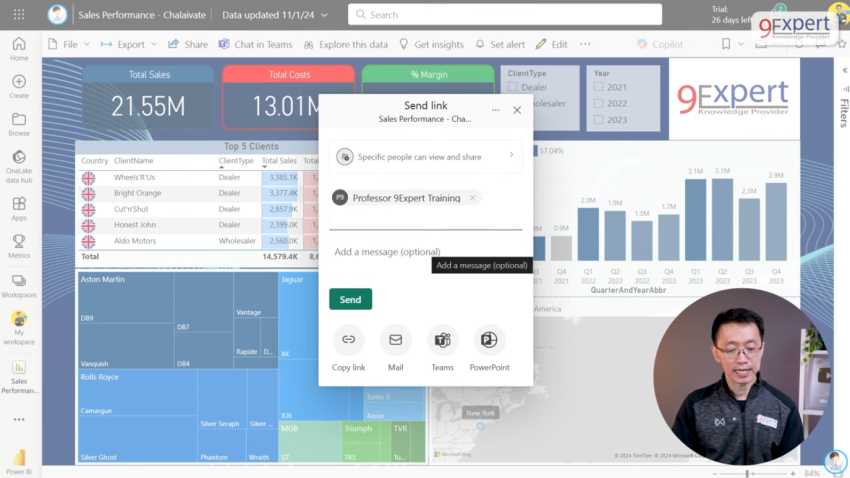 ทำการแชร์ Report ตามอีเมลที่มีการระบุไว้