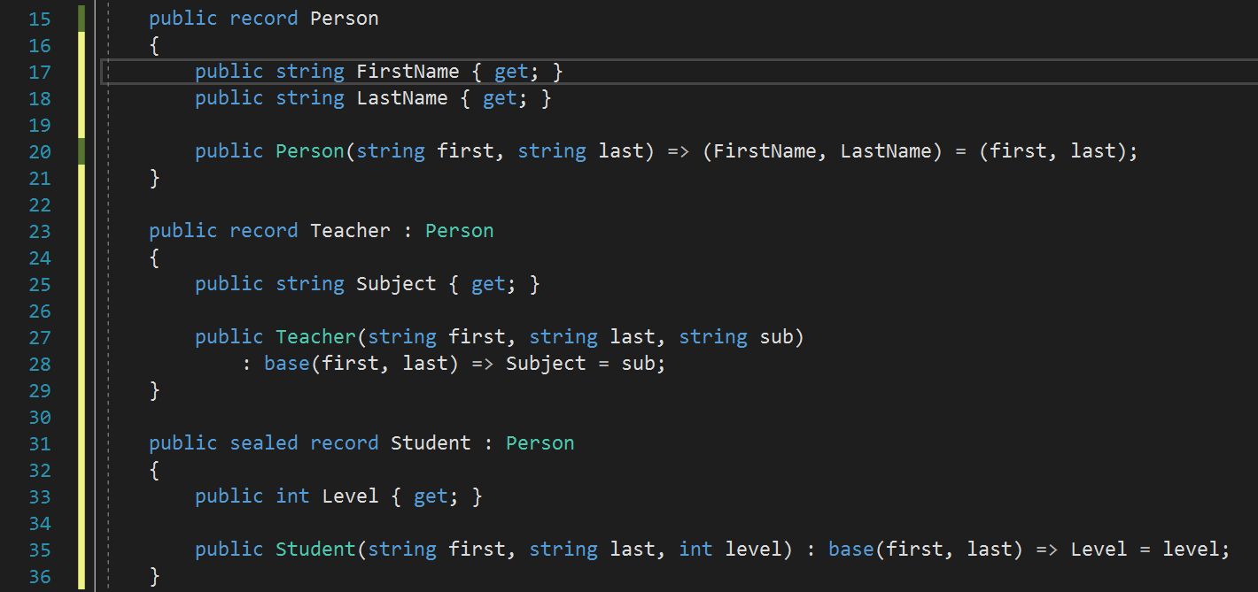 ตัวอย่าง code การกำหนด record type