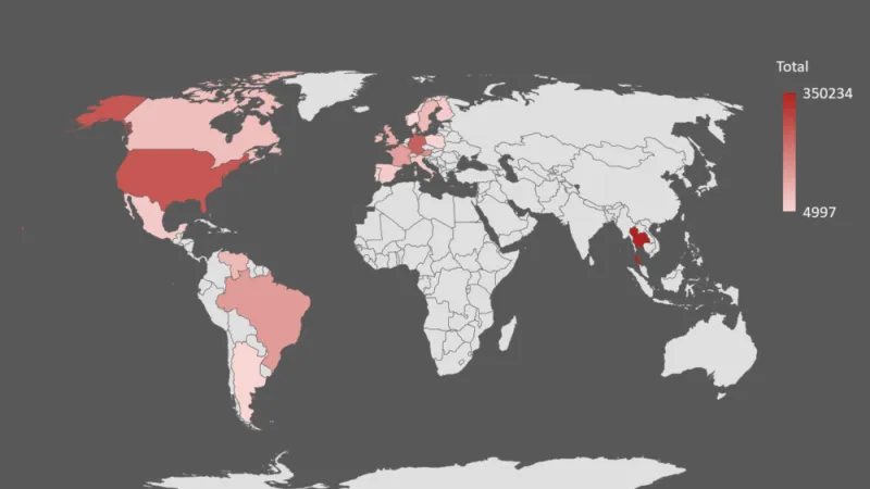 กราฟ Map แบบ 2D ใน Excel 2016 ที่จะใช้ Bing Map เป็น engine
