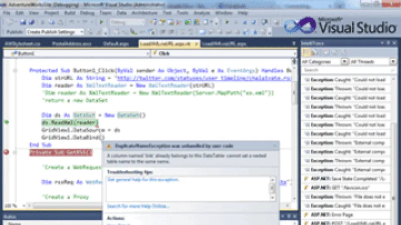 Debugging Web Application