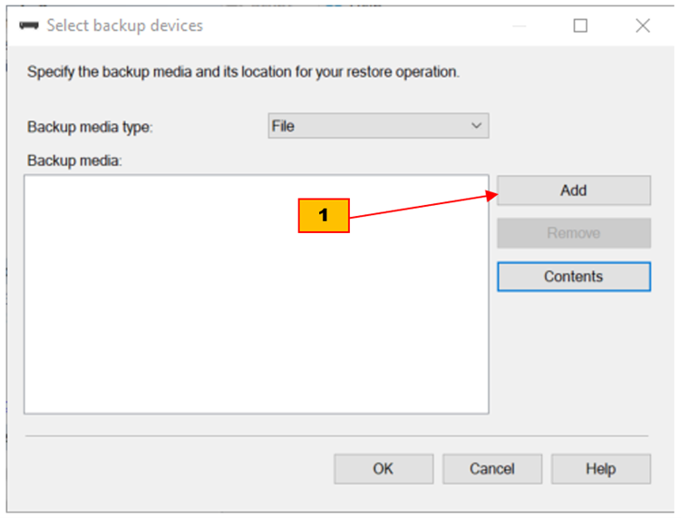  Select Backup Device 